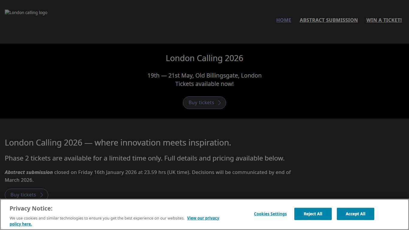 London Calling 2026 Oxford Nanopore Technologies